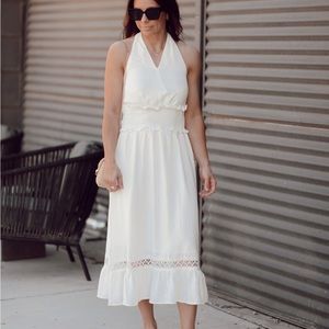NWT White halter maxi dress
